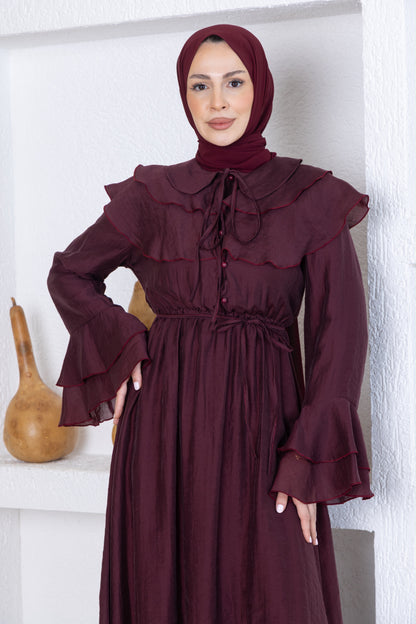 DUBAI KLEID BORDEAUXROT