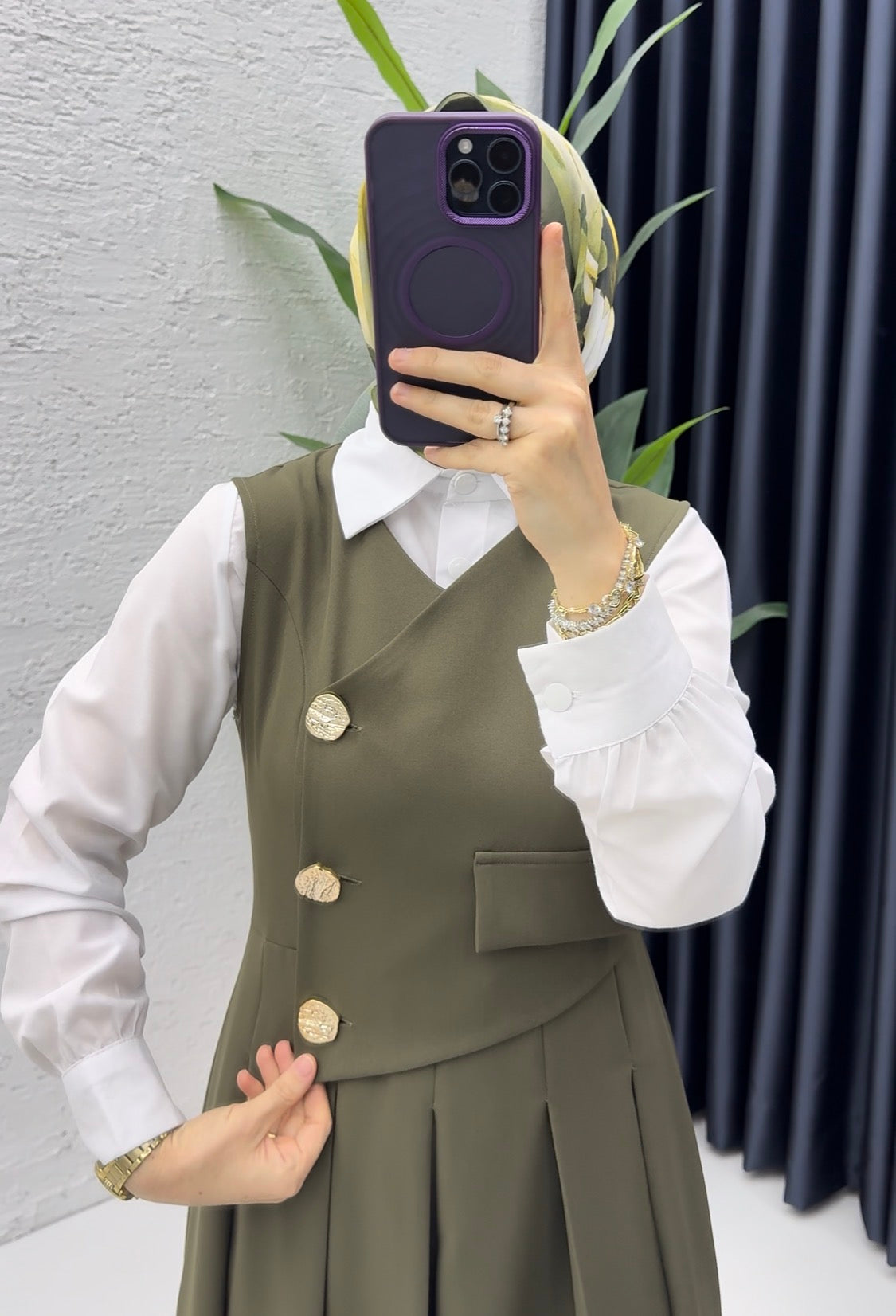 Afitap Trägerkleid in Khaki