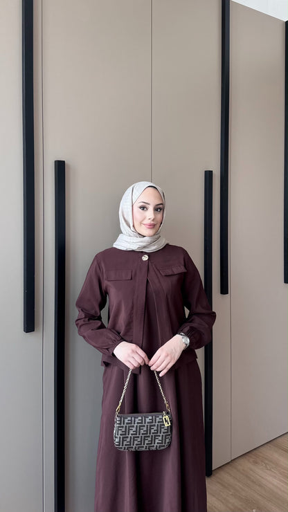 CEYDA KLEID BORDEAUXROT