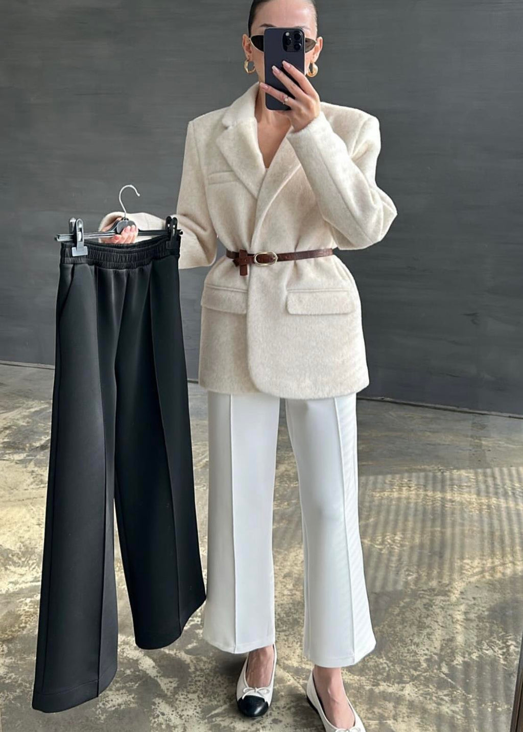 Elegant Scuba Wide-Leg Trousers