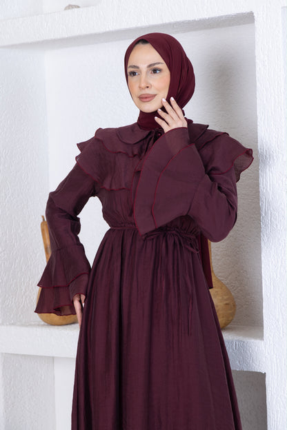DUBAI KLEID BORDEAUXROT