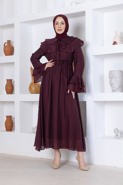 DUBAI KLEID BORDEAUXROT