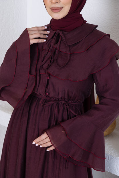 DUBAI KLEID BORDEAUXROT