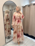 Chiffon Kleid in Beige