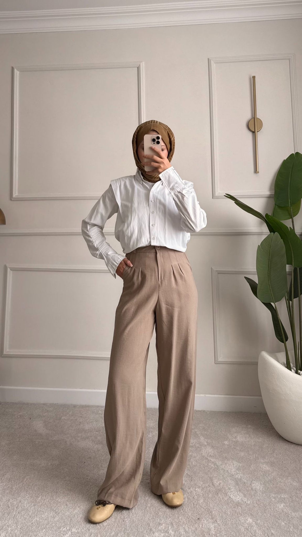 Elegante Wide-Leg-Hose in Beige