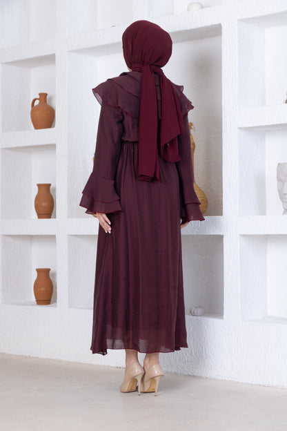 DUBAI KLEID BORDEAUXROT