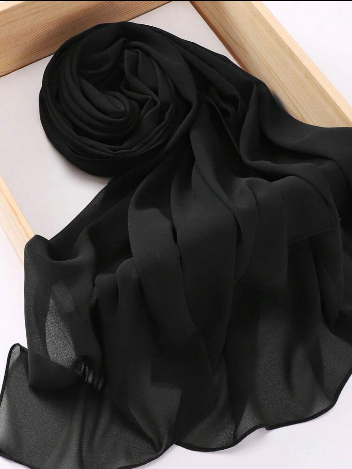 Chiffon Schal - Schwarz