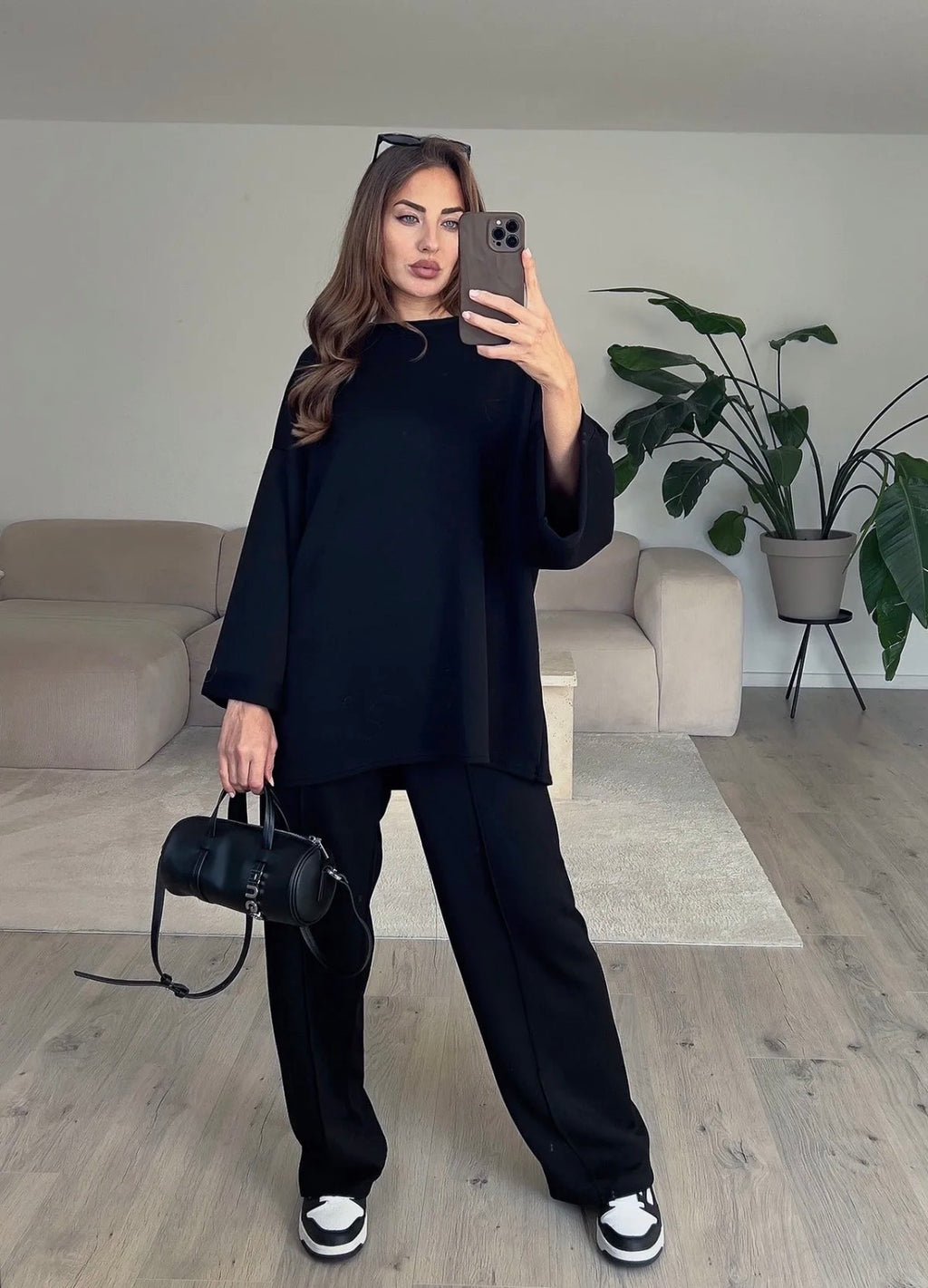 Ensemble deux pièces confortable en mélange de viscose