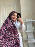 Leopardenmuster Baumwoll-Soft-Schal in Rosa
