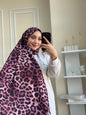 Leopard Print Cotton Soft Scarf in Pink