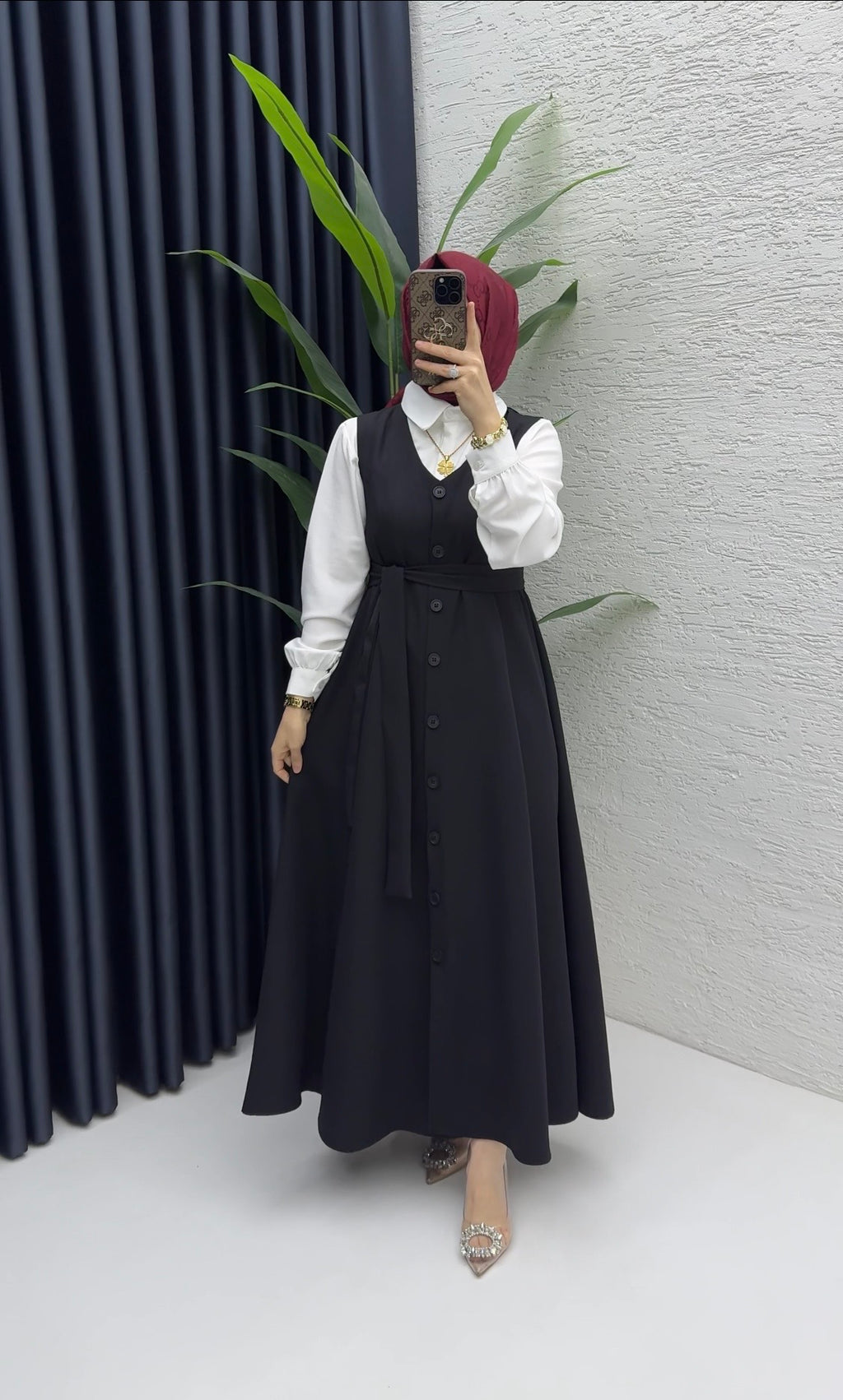 Robe à bretelles Kübra noire