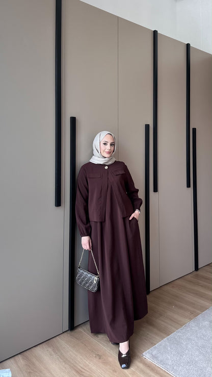 CEYDA KLEID BORDEAUXROT