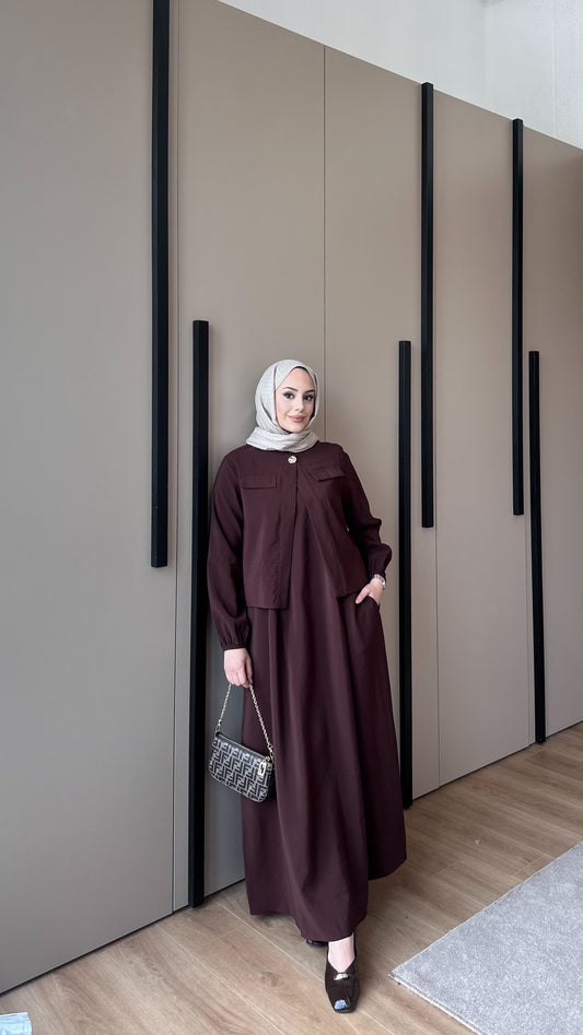 CEYDA KLEID BORDEAUXROT
