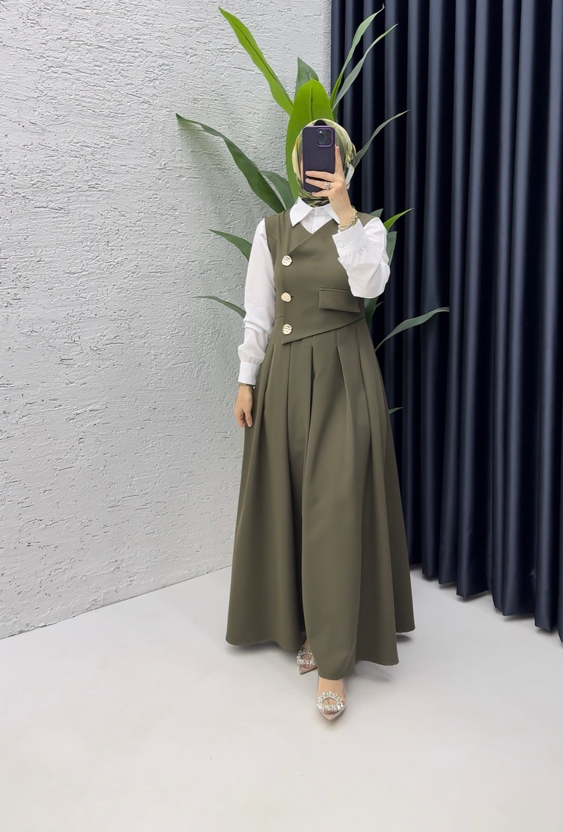 Afitap Trägerkleid in Khaki
