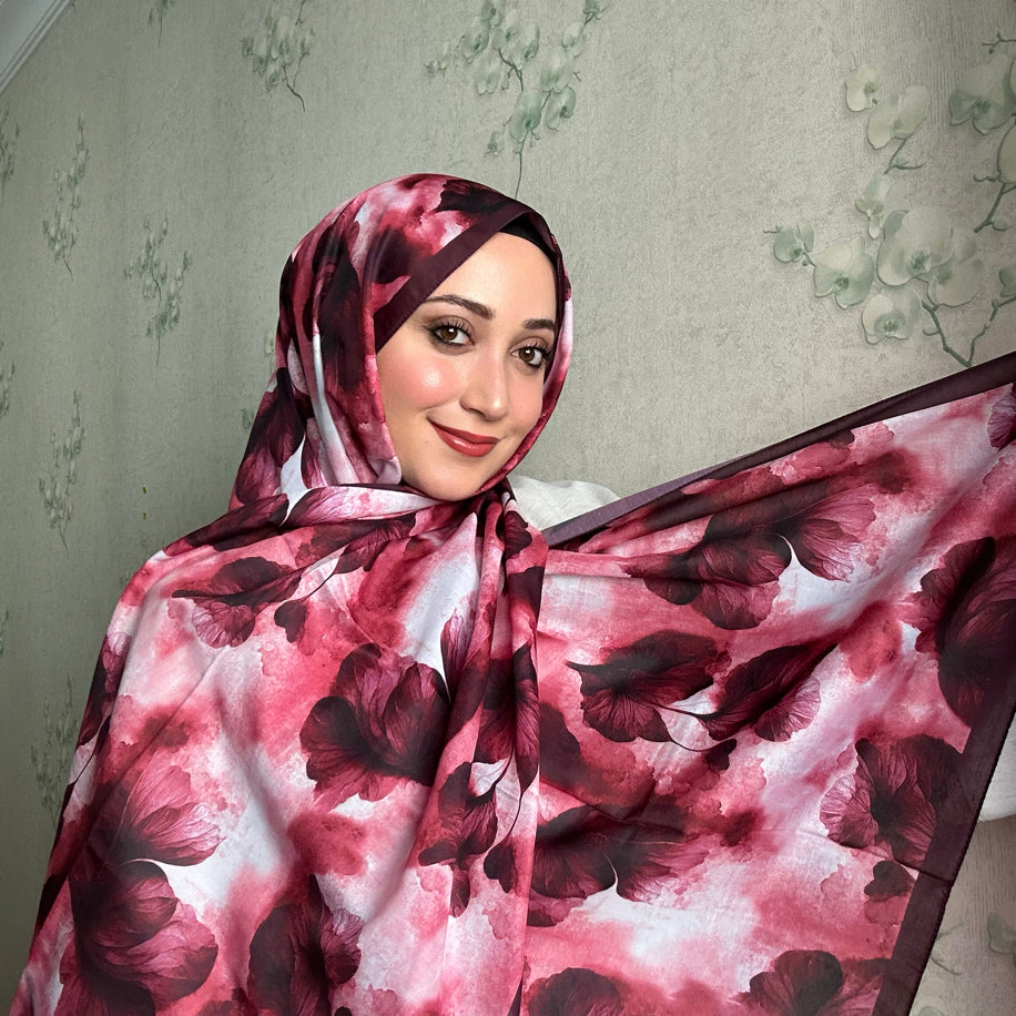 Hazan Cotton Soft Scarf in Cherry Red