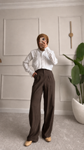 Elegante Wide-Leg-Hose in Braun