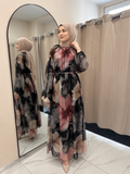 Chiffon Kleid in Schwarz