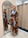 Chiffon Kleid in Mocha