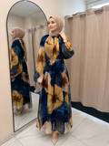 Chiffon Kleid in Navy